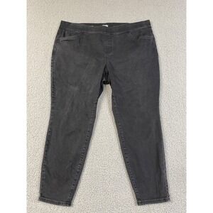 Evri leggings Womens Pants Black Elastic Waist Pockets Size 20WS 20 short